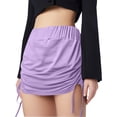 thumbnail image 3 of Pantalones con falda sexy plisada y cordón lateral para mujer - Falda corta de verano de color liso (2), 3 of 7
