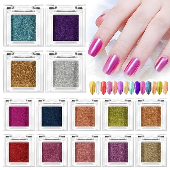 Nail Powder Mirror Effect Pigment - Gel Nail Polish Dipping Powder, Nail Enhancement Powder, Ultra Fine, High Coverage, DIY Nail Art, Luminous Nails, Salon Quality Easter, St. Makeup Organizers