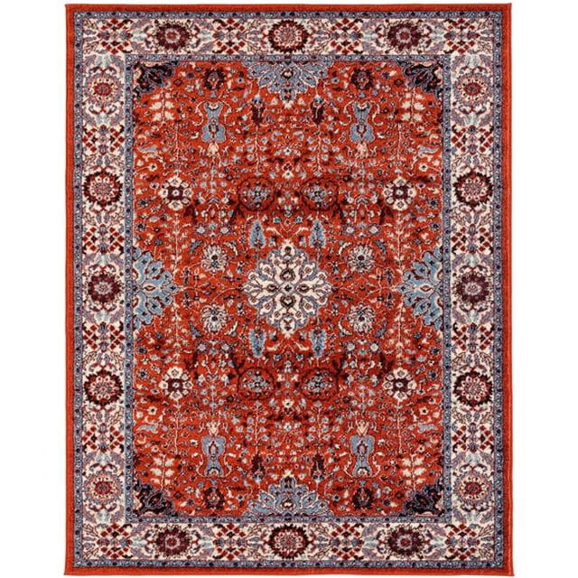 Amer Rug SNA67999 7 ft. 9 in. x 9 ft. 9 in. Sanya 6 Power-Loomed Area Rug - Crimson
