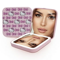 Impressions Vanity Hello Kitty Rows Of Bows LED Compact Mirror with Touch Sensor and 2X Magnified