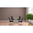 thumbnail image 1 of K-LIVING AMY 5PCS TABLE RONDE EN VERRE ET BASE CHROME AVEC SIÈGES EN PU NOIR, 1 of 4