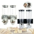 thumbnail image 2 of Fichiouy 3L Cereal Storage Box Dispenser Wall Mounted Kitchen 2 Grid Grain Dry Food Container Silver, 2 of 8