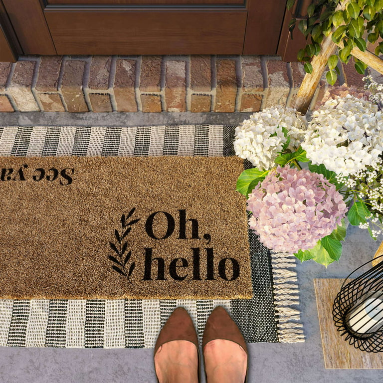 Barnyard Designs 'Oh Hello, See Ya' Doormat Welcome Mat, Outdoor
