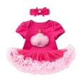 thumbnail image 1 of Liyamei Robe d'Été Fille Costume de Ramper Jupe Imprimé Gâteau Col Rond Manches Courtes Décontractée pour 0 à 24 Mois, 6-12 Mois, 1 of 5