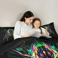 thumbnail image 5 of Feelyou Futuristic Spider Queen Comforter Set, Neon Animal Bedding Sets, Teens Kids Boys Girls Reversible Bedding Comforter Set, Microfiber Bedroom Decor,3 Pieces, 5 of 8