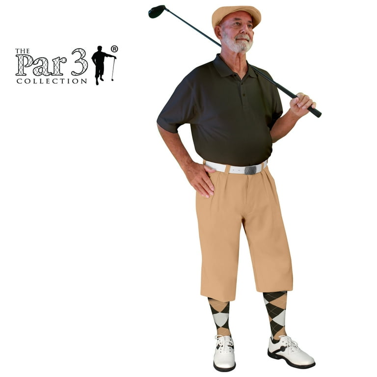 Khaki Microfiber Golf Knickers Plus Fours) for Men 46