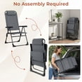 thumbnail image 6 of TLSUNNY 2 Pcs Outdoor Folding Chairs, Patio Recliner W/ Adjustable Back, Armrest, Headrest, Foot Pad, Portable Lounge Chair for Camping, Yard, Lawn, 300LBS, 6 of 8