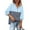 Light Blue, variant on CHGBMOK Womens Hoodies V-Neck Long Sleeve Pullover Button Down Colorblock Sweatshirts Tunic Tops With Drawstring