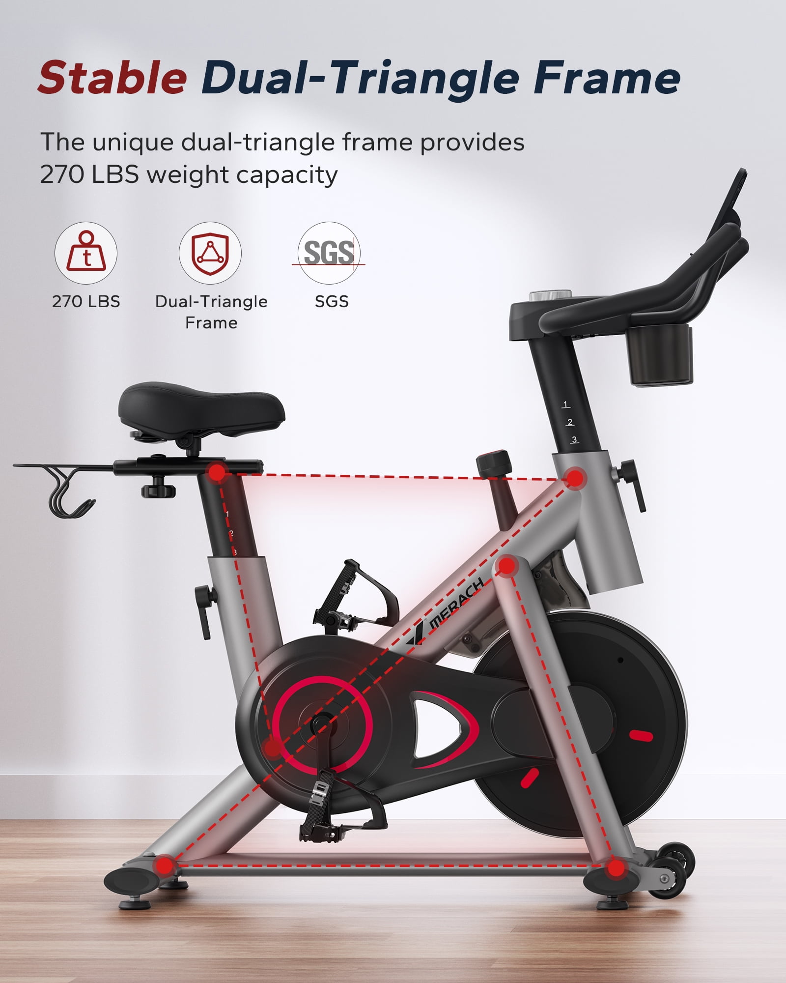 MERACH Exercise Bike Magnetic Home Stationary Bike with Free App Quiet Indoor Cycling Bike with 270lbs Weight Capacity Dumbbell Rack - Walmart.com MERACH Exercise Bike Magnetic Home Stationary Bike with Free App Quiet Indoor Cycling Bike with 270lbs Weight Capacity Dumbbell Rack - Walmart.com