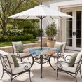 thumbnail image 2 of Round Outdoor Tablecloth with Umbrella Hole and Zipper, Sea Turtle Coastal Tablecloth with Elastic Waterproof, Blue Red Summer Beach Coral Nautical Vintage Patio Table Covers for 31" - 35" Tables, 2 of 9