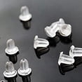 thumbnail image 4 of 100PCS Earring Stopper Silicone Earring Back Soft Clear Earring Parts for Stud Earrings, 4 of 6