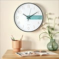 thumbnail image 2 of REGALWOVEN Wall Clock, Silent Non Ticking Battery Operated Modern Clocks for Office, Home, Bathroom, Kitchen Blue and White Color Matching 8 Inch, 2 of 6