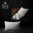 thumbnail image 2 of Hotel Grand - Almohadas de plumón de plumas suaves, tamaño king, juego de 2 paquetes de almohadas de cama de tela 100% algodón con tiras blancas para personas que duermen en todas las posiciones, 36 x, 2 of 4