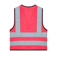 thumbnail image 4 of TiaoBug Kids Boys Girls Sleeveless Zipper Safety Vest High Visibility Reflective Volunteer Waistcoat A Hot Pink 4-6, 4 of 7