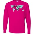thumbnail image 3 of Inktastic Adventure Awaits Teal World Map Long Sleeve T-Shirt, 3 of 5