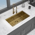 thumbnail image 5 of 33 Inch Gold Undermount Workstation Sink 16 Gauge Stainless Steel Single Bowl Kitchen Sink, 5 of 12