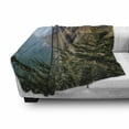 thumbnail image 3 of Big Sur Soft Flannel Fleece Throw Blanket, Panoramic Photo of Ragged Point Southern Coast Mountains Ocean and Trees Cali, Cozy Plush for Indoor and Outdoor Use, 60" x 80", Multicolor, by Ambesonne, 3 of 6