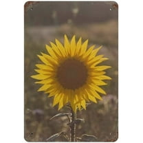 Metal Tin Sign Sunflower Vintage Tin Poster Metal Sign Wall Decoration Country Kitchen Home Garage Decor 12"x8"