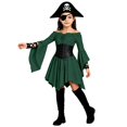 thumbnail image 6 of Girls Pirate Bell Sleeves Renaissance Fairy Dress with Corset Belt Flowy Girls Party Dress, 6 of 7