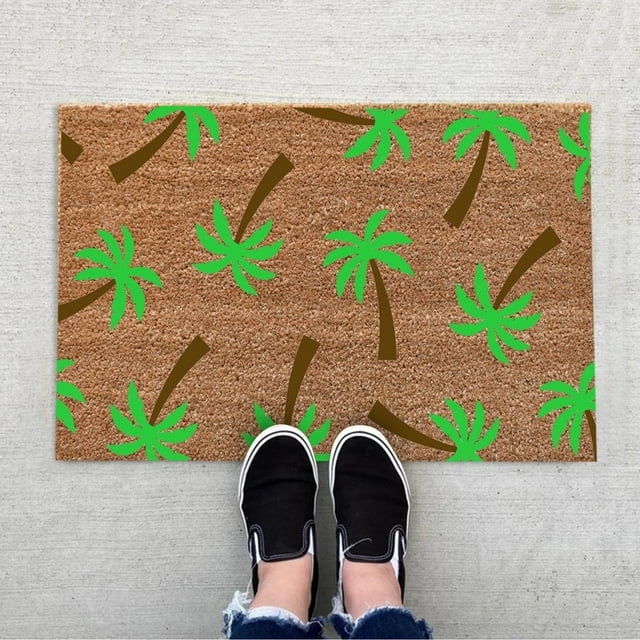 Clearance!Ymkly Rug,Welcome To The Jungle Funny Doormat Leaf Green Home Decor Outdoor Welcome Mat Flocked Rug Be Nice Or Leaf Doormat Flower,Home Decor