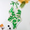 thumbnail image 4 of IDOPIP Women's One Piece Swimsuit with Cover up Wrap Skirt Floral Print Bikini Set Sexy Bathing Suits, 4 of 9
