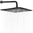 thumbnail image 1 of HarJue 12 Inch Rain Shower Head With 15 Inch Extension Arm, Stainless Steel Large Rainfall Showerhead, Luxury Square Shower Head-Waterfall Full Body Coverage-Easy to Install (Oil Rubbed Bronze Black), 1 of 1