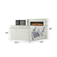 thumbnail image 3 of Lavish Modern Style Queen Bed with Fireplace and TV Stand made with Wood- Beige, 3 of 11