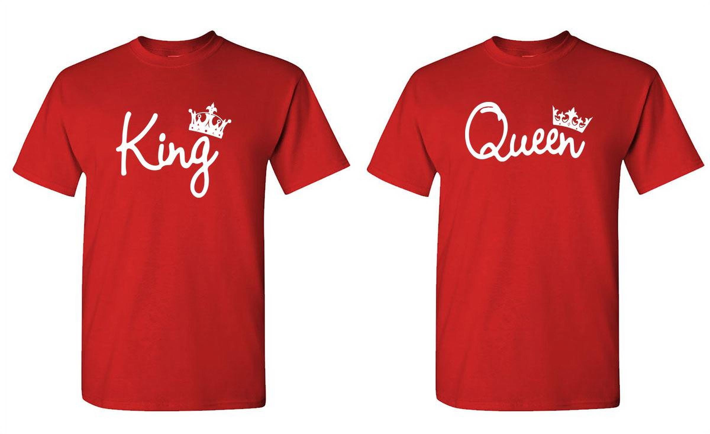 KING QUEEN - Unisex Cotton Tee COMBO, Red, XL Right - Walmart.com