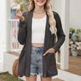 thumbnail image 4 of EnJoCho Youth Cardigan Sweater Lightweight Long Sleeve Open Front Oversized Outerwear Solid Jacket for Girls Kids Cozy Chic Layering Piece, 4 of 9
