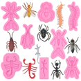 thumbnail image 1 of Moldes de silicona para fondant con forma de araña e insecto para Halloween, 8 unidades, 1 of 7