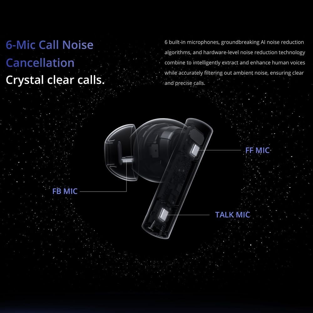 realme Buds Air 5 Truly Wireless in-Ear Earbuds with 50dB ANC, 12.4mm Mega Titanized Dynamic Bass Driver, Upto 38Hrs Battery with Fast Charging & 45ms Ultra-Low Latency for Gaming - (Blue)