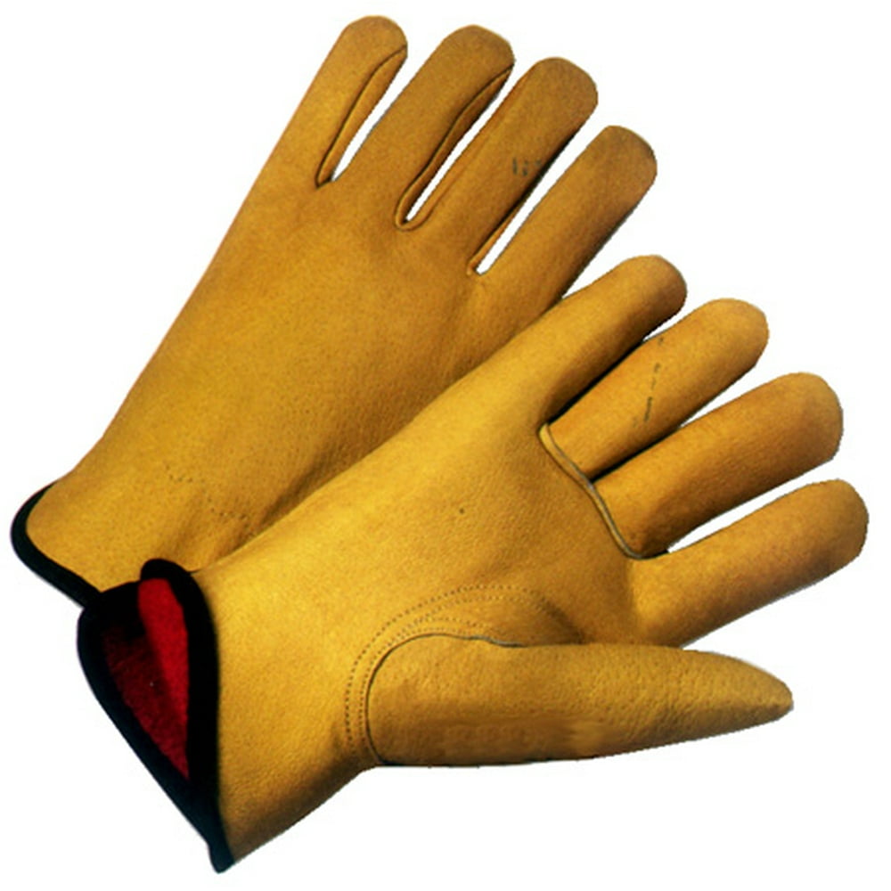 Premium Pigskin Driver Leather Work Gloves w/ Fleece Lining (Sold by