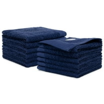 Weidemans 100% Cotton Washcloths 12 Pieces Towel Set | Fingertip Washcloth 13" X 13" | Towels for Bathroom, Hand, Kitchen, Cleaning | Machine Washable high Absorbency Bathroom Face Towels | Navy Blue
