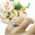 thumbnail image 4 of Halo Cushion Bridal Ring Round CZ 925 Sterling Silver Size 9, 4 of 7