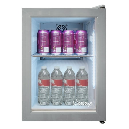 Vinotemp - 24-Can Countertop Beverage Display Cooler - Stainless steel