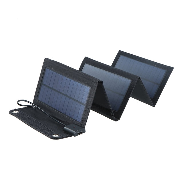 Yeacher 20W Solar Foldable Solar Panel with USB Ports Waterproof Camping Travel Compatible for & Android Smartphones