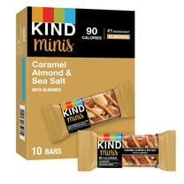 KIND Minis Gluten Free Caramel Almond & Sea Salt Snack Bars, 0.7 oz, 10 Count Box
