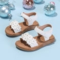 thumbnail image 2 of kpoplk Girls Strap Sandals Open Toe Outdoor Flats with Hook and Loop Kid Summer Shoes for Girls(Beige,12), 2 of 7