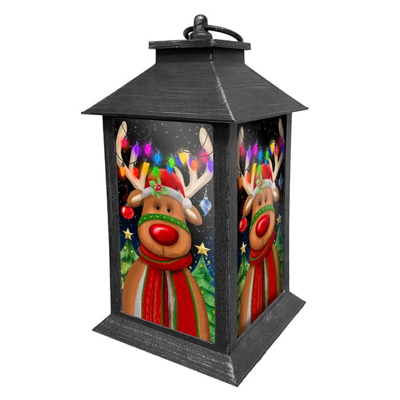 Briarwood Lane Christmas LED Candle Lantern 13.5 x 5.5 x 5.5 Festive Reindeer