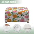 thumbnail image 4 of Xoenoiee Daisy Marble Print Ottoman Chair Cover Ottoman Chair Slipcovers Printed Square Storage Stool Cover Stretch Footstool Footrest Sofa Slipcovers with Elastic Bottom, L, 4 of 7