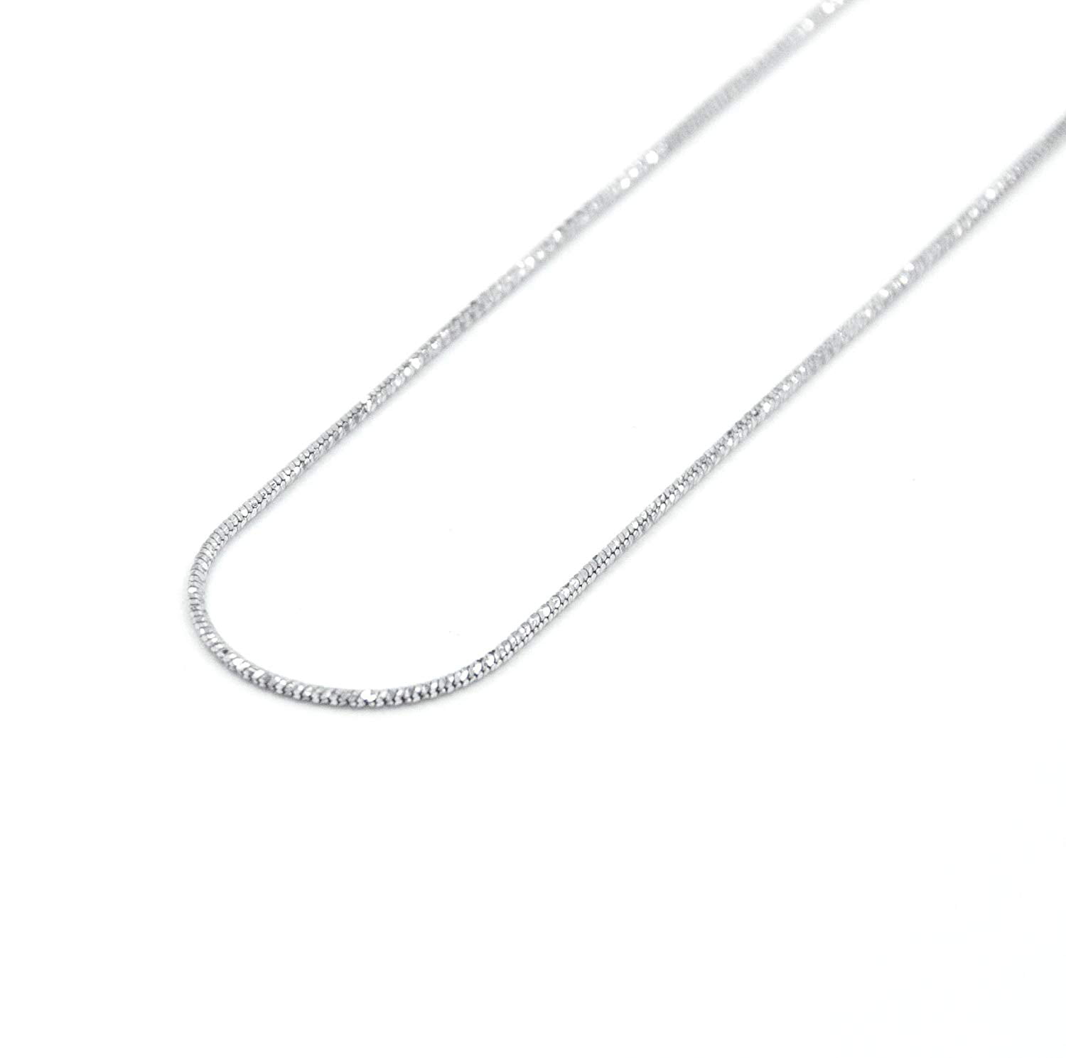 925 Sterling Silver Chain Necklace Round Snake Chain Super Thin & Strong Fit Most Pendants with Box