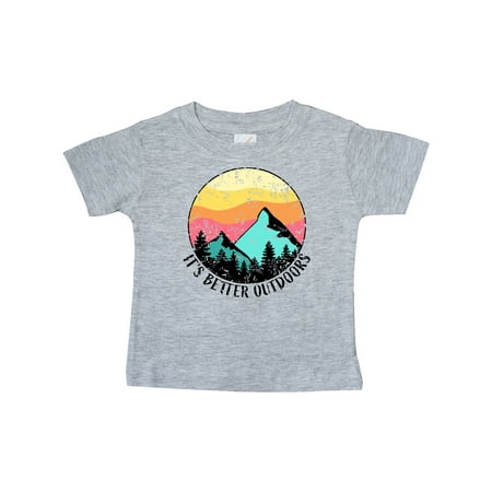 

Inktastic It s Better Outdoors Mountains at Sunset Distressed Gift Baby Boy or Baby Girl T-Shirt