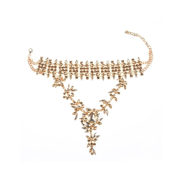 Jumpingount Collar Colgante grande Gargantilla de clavícula exagerada Cadenas de cuello grueso de moda Señora Vintage Encanto de boda Ropa, zapatos y accesorios Miscelánea Jumpingount AP015001-00