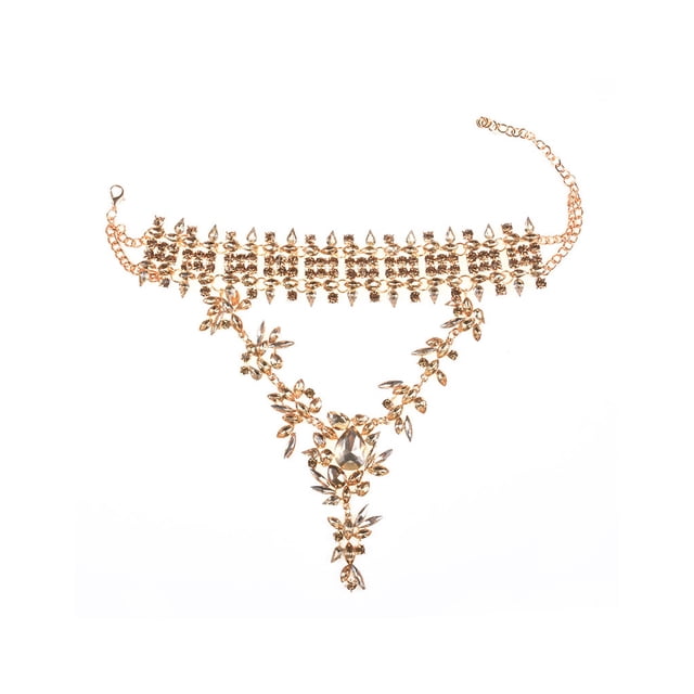 Minnieouse Collar Colgante grande Gargantilla de clavícula exagerada Joyería gruesa Cristal Rhinestone Accesorios vintage Boda Ropa, zapatos y accesorios Miscelánea Minnieouse AP015001-00