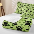 thumbnail image 4 of Homewish Kawaii Dog Paw Quilt Full,Cartoon Pet Full Bedspread Sets,Green,Heart Decor,3pcs, 4 of 7