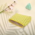 thumbnail image 3 of Bolsas de maquillaje planas rectangulares convenientes de 1 Pc para viajar, pequeñas, amarillas y grises, de poliéster, 3 of 5