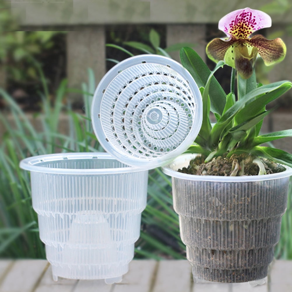 Durable Clear Flower Pots Plant Fleshy Orchid Planter Home Desktop Gardening 