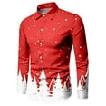 thumbnail image 4 of HUAXUN-Christmas Shirts for Men Fall Winter Long Sleeve Button Down Lapel Full Print Tops Casual Funny Special Atmosphere Party Soft Loose Mens Shir(Red,L), 4 of 4