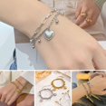 thumbnail image 3 of Heart Shaped Titanium Steel Bracelet Double Layered Stylish Accessory for All Z7, 3 of 8
