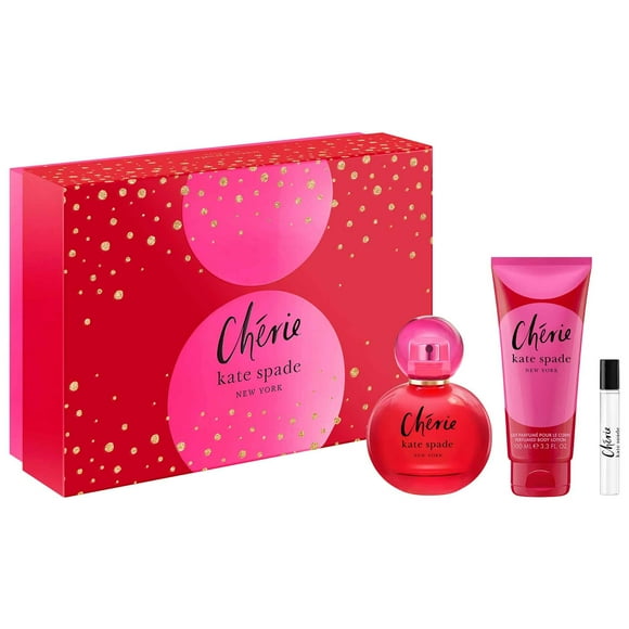 Set de perfume de regalo Kate Spade New York Cherie Eau de Parfum, 3 unidades